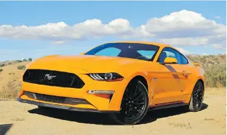  ?? GRAEME FLETCHER/DRIVING.CA ?? The 2018 Ford Mustang GT coupe starts at $39,988.