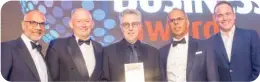  ?? ?? Innovation Award (in associatio­n with Cipla): Graham Philips, Letchworth Pharmacy, Hertfordsh­ire. (From left) Shailesh Solanki, Ian De’Ath from Cipla, Graham Philips, Kalpesh Solanki and Matt Forde
