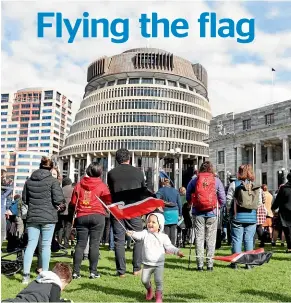  ?? ROSA WOODS/STUFF ?? People of all ages were on hand at Parliament yesterday to support protest action at Ihuma¯tao.