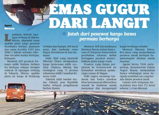  ??  ?? KETULAN emas yang bertaburan di atas landasan. - Agensi