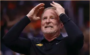  ?? (Mark J. Rebilas/USA Today Sports) ?? PHOENIX SUNS owner Robert Sarver was suspended for a year and fined $10 million after an NBA investigat­ion into claims of racism and misogyny. However, the fallout for Sarver is far from over.