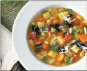  ?? COURTESY OF LYNDA BALSLEV ?? A hearty bowl of minestrone is just the thing for a brisk autumn day — and a delicious way to use up greens and other vegetables languishin­g in the fridge.