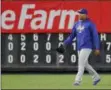  ?? AP PHOTO/JULIE JACOBSON ?? New York Mets relief pitcher Jeurys Familia walks across the field after a baseball game against the New York Yankees, Friday, July 20, 2018, in New York.