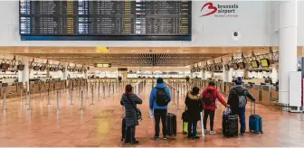  ?? Geert Vanden Wijngaert / Associated Press ?? Brussels Airport in Zaventem is almost empty Wednesday after the air traffic control authority shut down Belgium’s airspace for 24 hours due staffing uncertaint­ies caused by a nationwide strike.