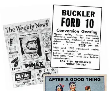  ??  ?? Top left: Auckland’s The Weekly News, May 12, 1962 Top right: Auto parts were cheap back then
Right: Just the cure for the common cold