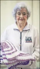  ??  ?? Irene Marder, 94, crochets every day.