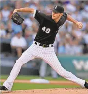  ?? Paul Beaty/AP ?? In this July 8, 2016, file photo, Chicago White Sox starter Chris Sale delivers a pitch during the first inning of an interleagu­e baseball game against the Atlanta Braves, in Chicago. Sale will start for the American League in Tuesday night’s, July 12,...