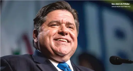  ?? ASHLEE REZIN/SUN-TIMES FILE ?? Gov.-elect J.B. Pritzker