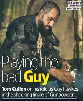  ??  ?? TOM CULLEN’S GUY FAWKES LIGHTS THE FUSE