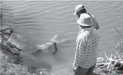  ?? CORTESÍA ?? El pasado lunes, cerca de la presa de Nexapa, en el municipio de Tlaola, fue rescatado otro cuerpo sin vida.
