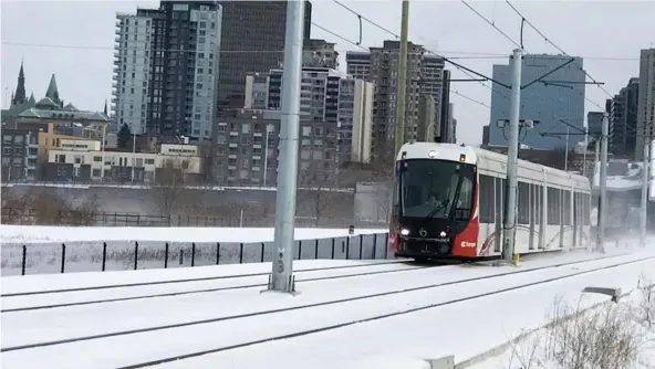  ??  ?? LRT equipment was run through tests during the recent snowstorm to assess the system’s readiness and ability to operate in winter conditions.