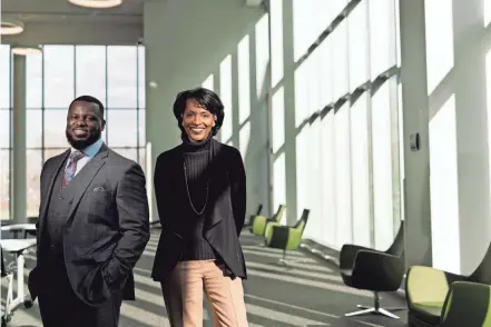  ?? PHOTO BY ROB HARDIN ?? African American Leadership Academy Co-executive Directors Mo Wright, left, and Donna James.