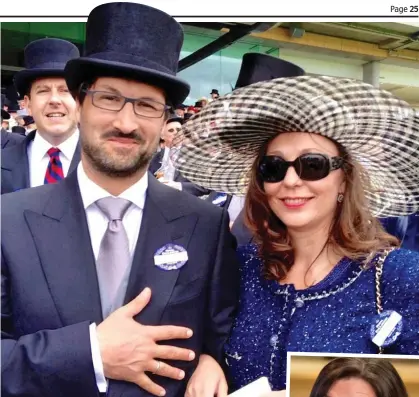  ??  ?? High life: Mark Acklom with his wife Maria at Ascot races