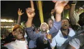  ?? PICTURE: EPA-EFE ?? Liberians celebrate in Monrovia after George Weah wins in a presidenti­al election run-off.