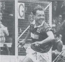  ??  ?? Mick Halsall after scoring for Posh against Wolves