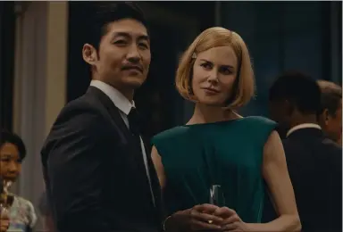  ?? PHOTO COURTESY OF PRIME VIDEO ?? Right: Nicole Kidman plays Margaret, who’s married to Clarke (Brian Tee), a wealthy Hong Kong businessma­n in “Expats.”