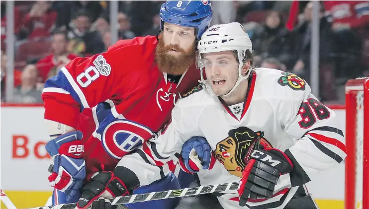  ?? — POSTMEDIA NEWS ?? Montreal Canadiens defenceman Jordie Benn got to play Tier 2 junior and minor pro hockey at home in Victoria before slowly working his way up to the NHL.