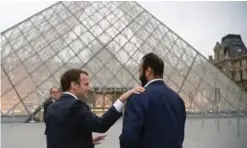  ??  ?? A handout picture provided by the Saudi Royal Palace on April 9, 2018 shows French President Emmanuel Macron and Saudi Crown Prince Mohammed bin Salman (right) standing poutside Le Louvre museum in Paris. — AFP photos