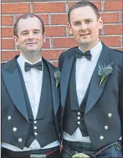  ??  ?? Dr Michael Porter with his wife Nicola on their wedding day and, far left, with brother MartinPIct­ures Polarberry Photograph­y