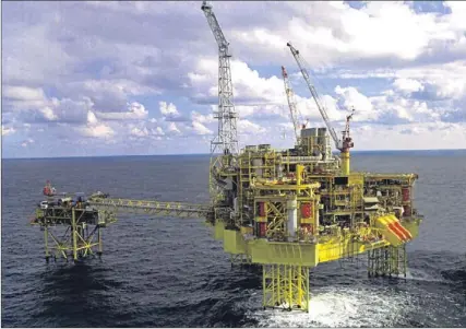  ?? Picture: Newsline. ?? The Elgin platform owned by Total, 150 miles into the North Sea off Aberdeen.