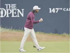  ??  ?? 0Tommy Fleetwood birdies the 18th to move to five under par.