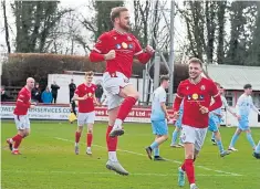  ?? ?? Brechin City’s Danny Handling celebrates after scoring a penalty to make it 3-1.