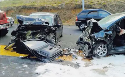  ?? ARCHIVO LN ?? El accidente ocurrió el 2 de abril del 2015 (Viernes Santo) en la ruta 27 a Caldera. El choque se dio cuando Castro invadió el carril contrario y chocó el carro de Maricruz Leiva, en el cual viajaba la víctima.