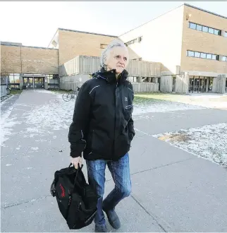  ?? JOHN MAHONEY ?? “I’m all for respect,” says Roland Bérard, pictured outside the complex that houses the Antoine-Brossard pool, “but when I’m taking my shower, I don’t want to wear my bathing suit.” The municipali­ty informed swimmers in its November newsletter that...