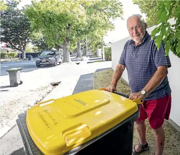  ?? STACY SQUIRES/STUFF ?? George Knight, 87, has no problem with the city council taking a peek into his recycling bin.