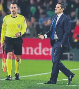  ?? FOTO: MANEL MONTILLA ?? Ernesto Valverde se marchó “especialme­nte contento” del Villamarín