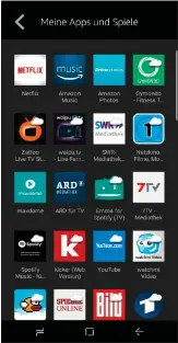  ??  ?? Zusätzlich zu den Steuerungs­funktionen rufen Sie über die virtuelle Fernbedien­ung mit einem Klick eine der installier­ten Apps auf.
