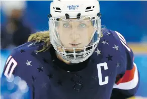  ?? — THE ASSOCIATED PRESS FILES ?? Captain Meghan Duggan and the U.S. women’s national team received backing from 16 Democratic senators Monday in their wage dispute with USA Hockey.