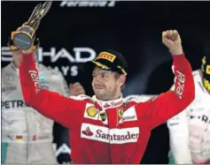  ??  ?? PODIO. Sebastian Vettel finalizó tercero el GP de Abu Dhabi.