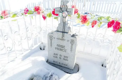  ?? JAMES DOYLE / THE CANADIAN PRESS ?? Rose Prince’s final resting place in Fraser Lake, B.C. Rose Prince arrived at the former Lejac Residentia­l School when she was six years old. Her gravesite on the grounds of the institutio­n at Fraser Lake is all that remains of the school.