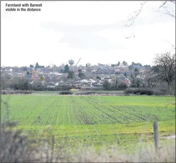  ??  ?? Farmland with Barwell visible in the distance