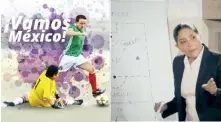  ??  ?? Alejandra Barrales en un video le pide a su equipo salir a ganar; Mikel Arriola difundió una imagen en la que le gana el balón a los amarillos.