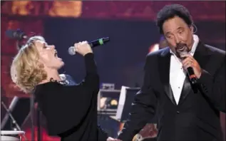  ??  ?? Cerys Matthews and Tom Jones singing their version of ‘Baby it’s cold outside’. How can people seriously think this song has connotatio­ns about spiking someone’s drink?