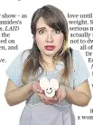  ??  ?? Yolks for jokes: Natalie Palamides knows eggsactly what she’s doing