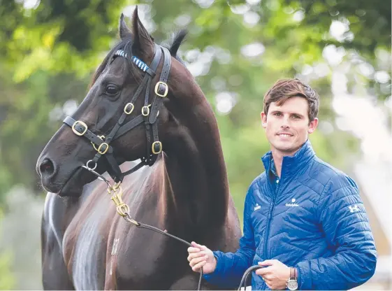  ?? Picture: DYLAN ROBINSON ?? Trainer James Cummings with the Godolphin stable’s star four-year-old Kementari, who will take on Winx this weekend.