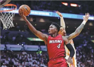  ?? AFP ?? Victor Oladipo of the Miami Heat goes up for a layup against the Atlanta Hawks during Game 5 of their NBA Eastern Conference first-round playoff series on Tuesday in Miami, Florida.