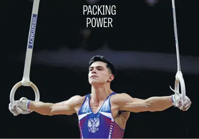  ?? Picture: Getty Images ?? Arthur Dalaloyan of Russia competes in the Men’s Rings Qualificat­ion during the 2018 FIG Artistic Gymnastics Championsh­ips in Doha, Qatar this week.