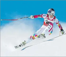  ?? FOTO: AP ?? La esquiadora de Vail quiere retirarse de la competició­n con su tercer oro mundialist­a