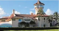  ?? CHARLES TRAINOR JR./MIAMI HERALD ?? Former President Donald Trump asserted that agents broke into a safe during a search Monday at his Mar-a-Lago resort in Palm Beach.