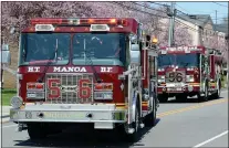  ?? PETE BANNAN - MEDIANEWS GROUP ?? Manoa arrive at their station on South Eagle Road in Havertown.