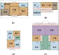  ??  ?? 恩施龙凤镇龙马村居住­空间的功能组织