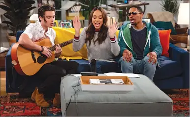  ?? Canadian Press photo ?? Damon Wayans Jr. (right to left) Amber Stevens West and Felix Mallard are shown in a scene from the television show “Happy Together.”