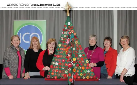  ??  ?? The unveiling of the Christmas Tree of Remembranc­e (from left): Dee Devereux, Mary O’Kelly, Eileen Creevey, Deirdre Connery, Wexford president, Ann Young and Gretta O’Connor.