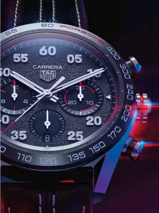 ??  ?? Carrera Porsche Chronograp­h Special Edition by Tag Heuer