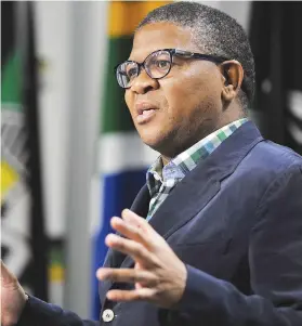  ?? Picture: Michel Bega ?? GO FOR GOLD. Fikile Mbalula says the ANC is looking for great leaders.