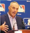  ?? LYNNE SLADKY/ASSOCIATED PRESS ?? MLB commission­er Rob Manfred says he is disappoint­ed the MLBPA would not agree to even modest rule changes.